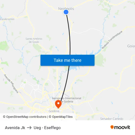 Avenida Jk to Ueg - Eseffego map