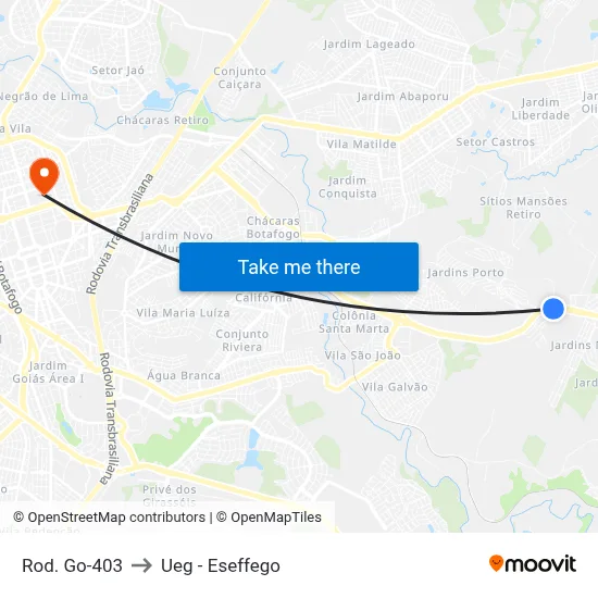 Rod. Go-403 to Ueg - Eseffego map