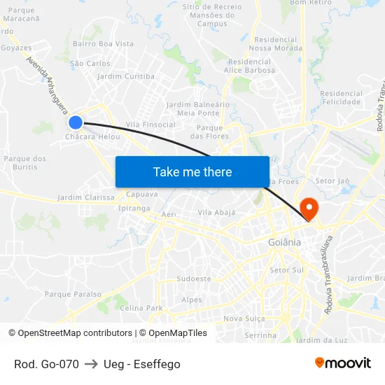 Rod. Go-070 to Ueg - Eseffego map