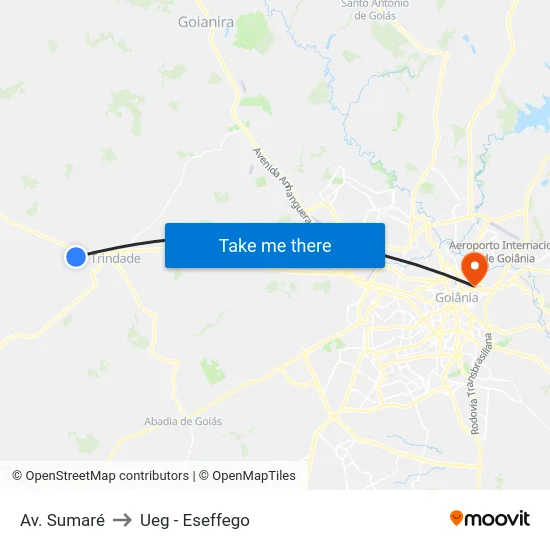 Av. Sumaré to Ueg - Eseffego map