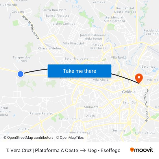 T. Vera Cruz | Plataforma A Oeste to Ueg - Eseffego map