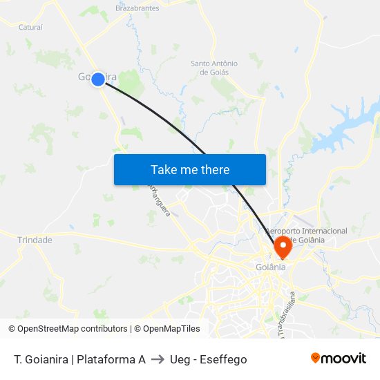 T. Goianira | Plataforma A to Ueg - Eseffego map