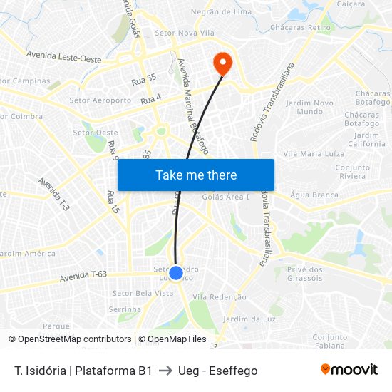 T. Isidória | Plataforma B1 to Ueg - Eseffego map