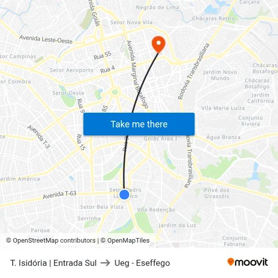 T. Isidória | Entrada Sul to Ueg - Eseffego map