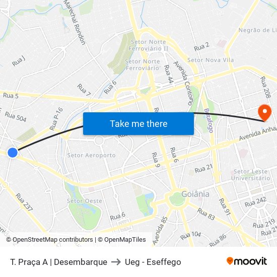 T. Praça A | Desembarque to Ueg - Eseffego map