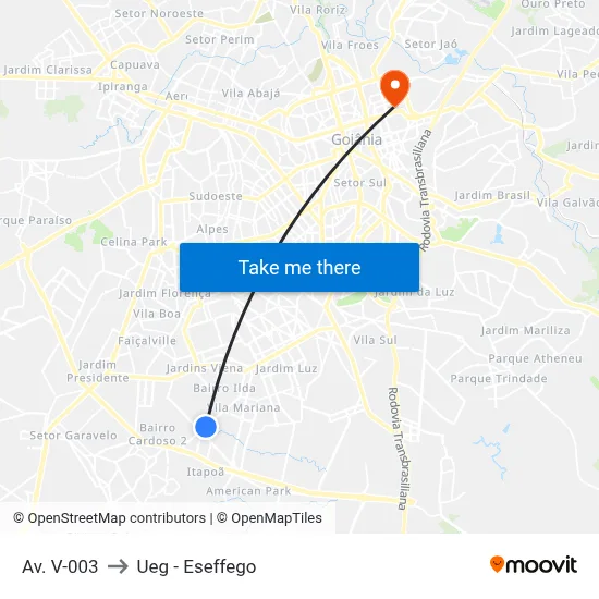 Av. V-003 to Ueg - Eseffego map
