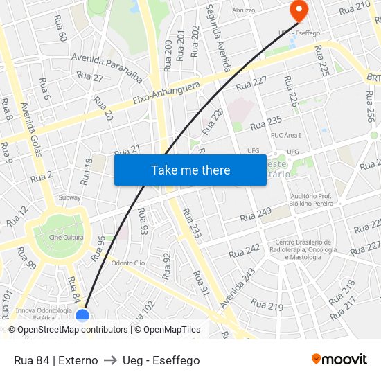 Rua 84 | Externo to Ueg - Eseffego map