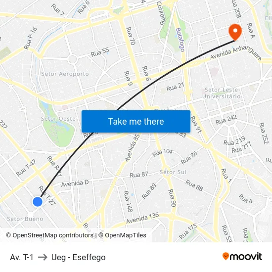 Av. T-1 to Ueg - Eseffego map