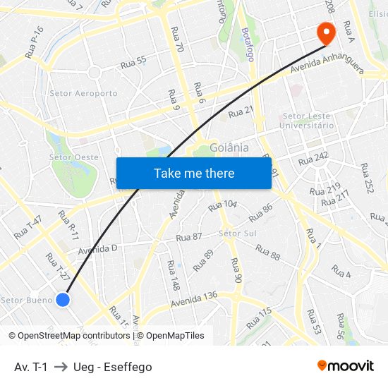 Av. T-1 to Ueg - Eseffego map