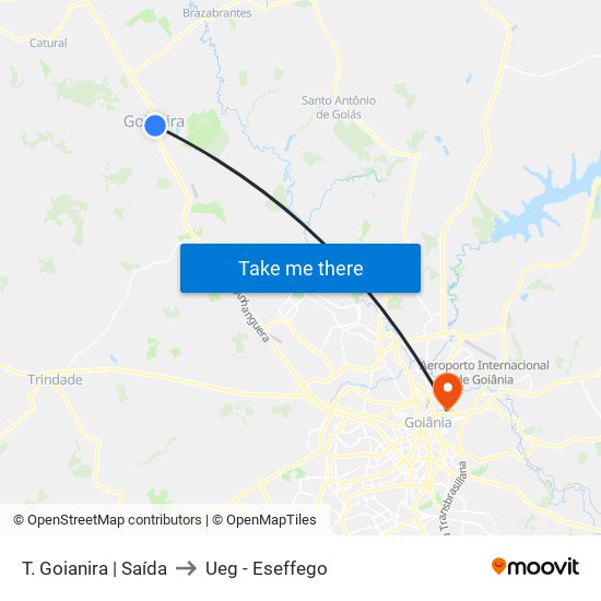 T. Goianira | Saída to Ueg - Eseffego map