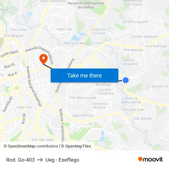 Rod. Go-403 to Ueg - Eseffego map