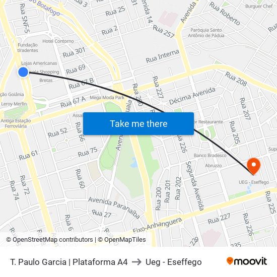 T. Paulo Garcia | Plataforma A4 to Ueg - Eseffego map