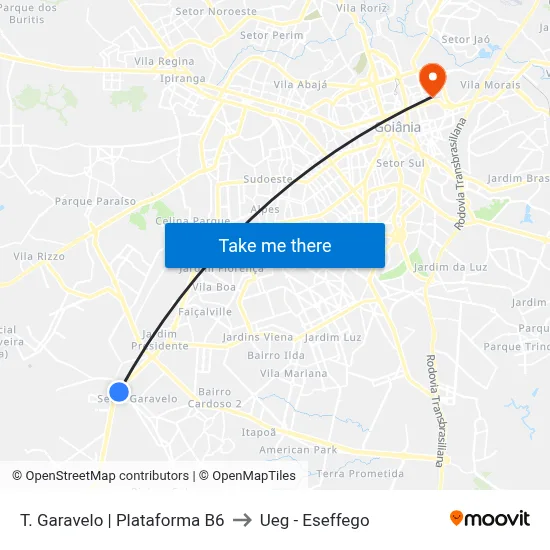 T. Garavelo | Plataforma B6 to Ueg - Eseffego map