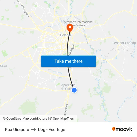 Rua Uirapuru to Ueg - Eseffego map