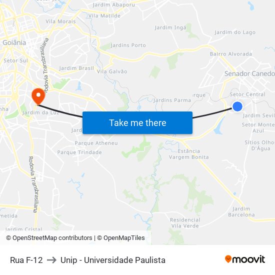 Rua F-12 to Unip - Universidade Paulista map