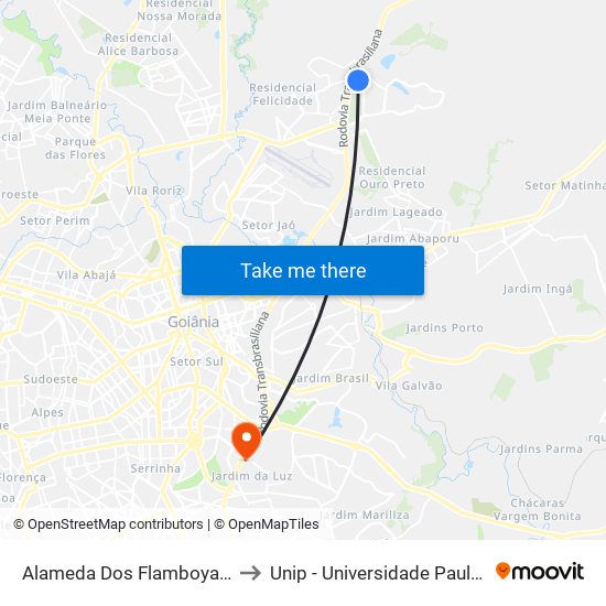 Alameda Dos Flamboyants to Unip - Universidade Paulista map