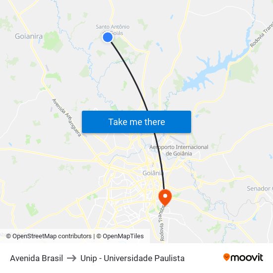 Avenida Brasil to Unip - Universidade Paulista map