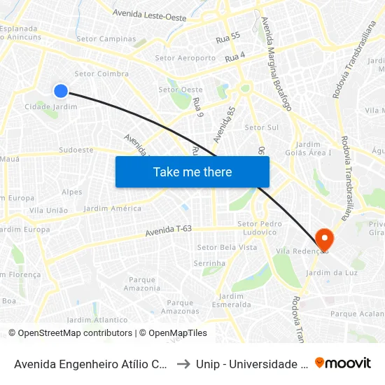 Avenida Engenheiro Atílio Correia Lima to Unip - Universidade Paulista map