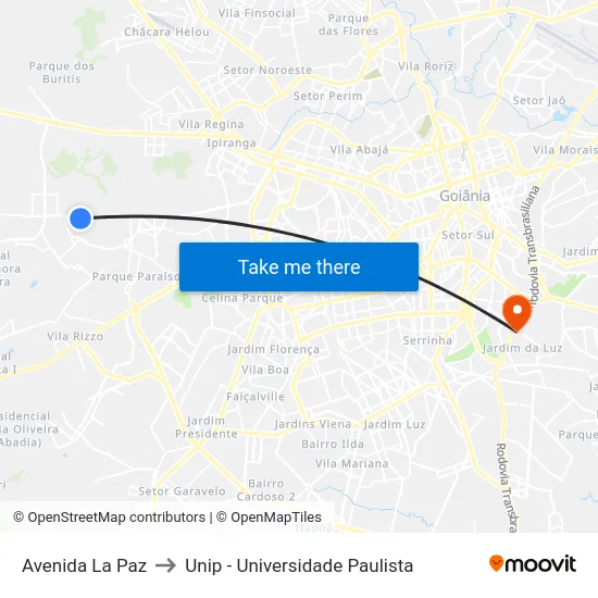 Avenida La Paz to Unip - Universidade Paulista map