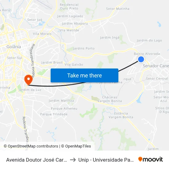 Avenida Doutor José Carneiro to Unip - Universidade Paulista map