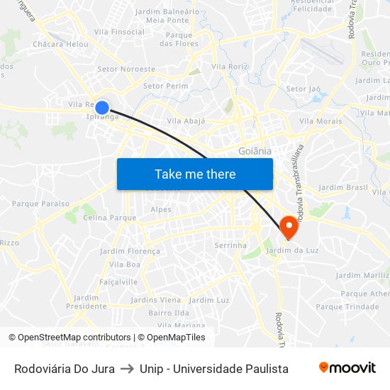 Rodoviária Do Jura to Unip - Universidade Paulista map