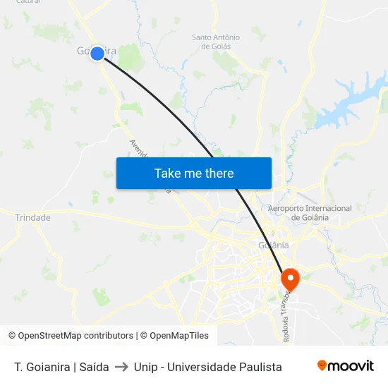 T. Goianira | Saída to Unip - Universidade Paulista map