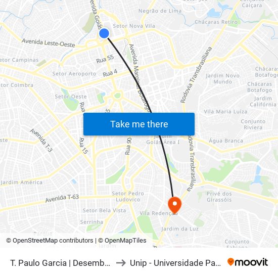 T. Paulo Garcia | Desembarque to Unip - Universidade Paulista map