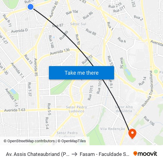 Av. Assis Chateaubriand (Pça Tamandaré) to Fasam - Faculdade Sul-Americana map
