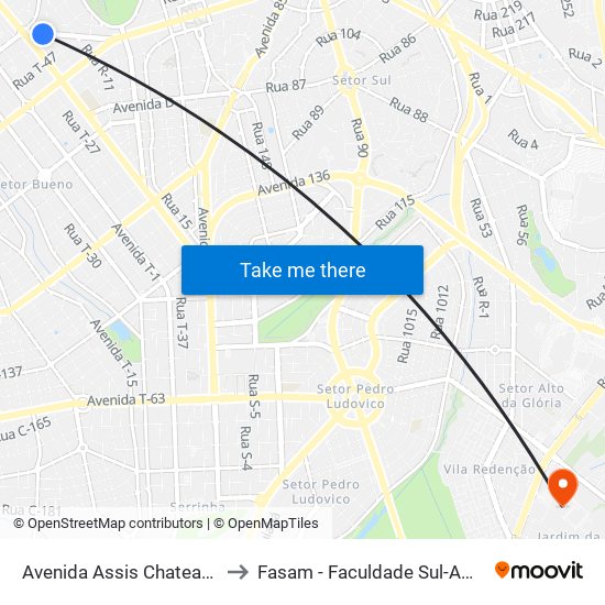 Avenida Assis Chateaubriand to Fasam - Faculdade Sul-Americana map