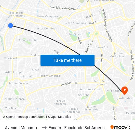 Avenida Macambira to Fasam - Faculdade Sul-Americana map