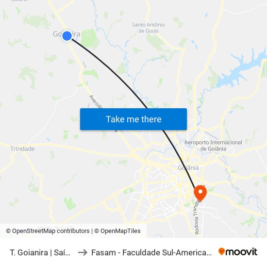 T. Goianira | Saída to Fasam - Faculdade Sul-Americana map