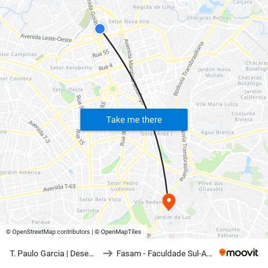 T. Paulo Garcia | Desembarque to Fasam - Faculdade Sul-Americana map