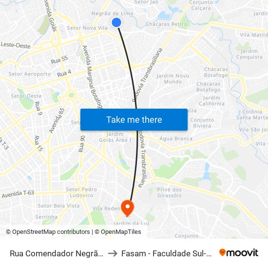 Rua Comendador Negrão De Lima to Fasam - Faculdade Sul-Americana map