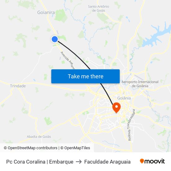 Pc Cora Coralina | Embarque to Faculdade Araguaia map