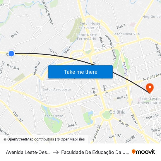 Avenida Leste-Oeste to Faculdade De Educação Da Ufg map