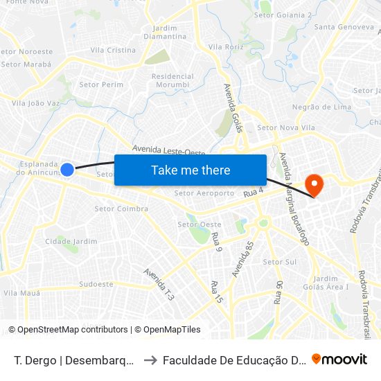 T. Dergo | Desembarque A2 to Faculdade De Educação Da Ufg map