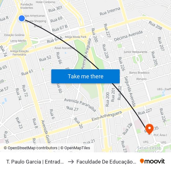 T. Paulo Garcia | Entrada Norte to Faculdade De Educação Da Ufg map
