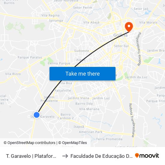 T. Garavelo | Plataforma B5 to Faculdade De Educação Da Ufg map