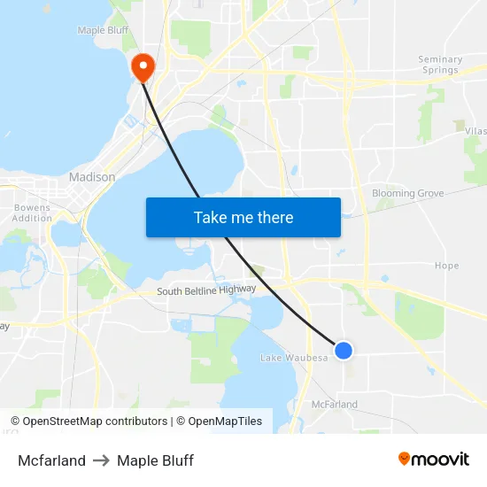 Mcfarland to Maple Bluff map