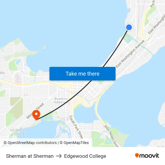 Sherman at Sherman to Edgewood College map