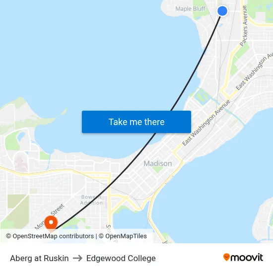 Aberg at Ruskin to Edgewood College map