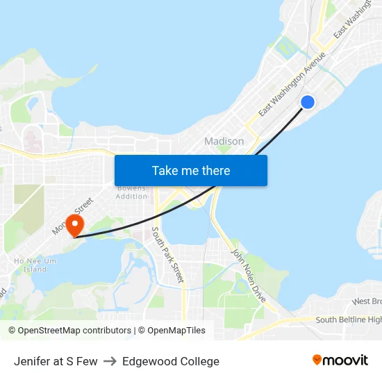 Jenifer at S Few to Edgewood College map