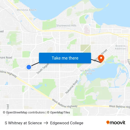S Whitney at Science to Edgewood College map