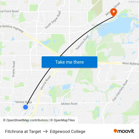 Fitchrona at Target to Edgewood College map