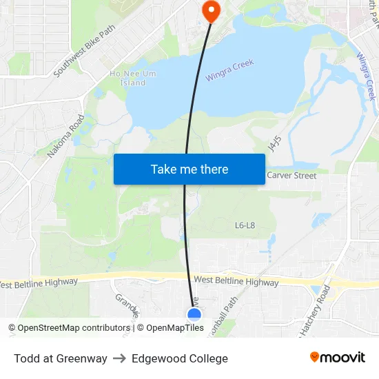 Todd at Greenway to Edgewood College map