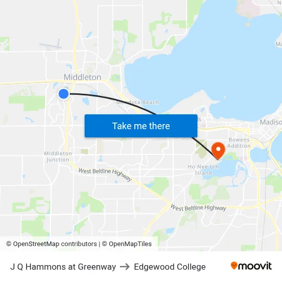 J Q Hammons at Greenway to Edgewood College map