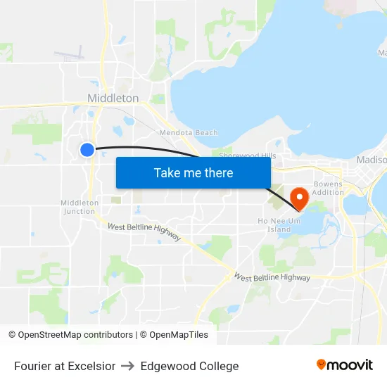 Fourier at Excelsior to Edgewood College map