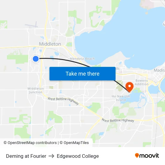 Deming at Fourier to Edgewood College map
