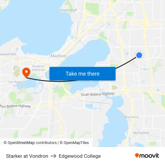 Starker at Vondron to Edgewood College map