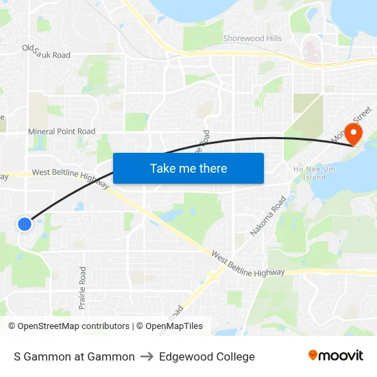 S Gammon at Gammon to Edgewood College map